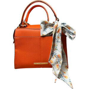 STEVE MADDEN Breese Crossbody Bag Pumpkin Orange Purse Scarf Top Handles